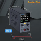 Wanptek DC Power Supply Variable 62V 5A, Bench Power Supplies with Encoder Adjustments Knob, USB Fast Charge Port with Output Current Display, 4-Digit LED Display