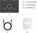 3.5mm Stereo Audio Switch Audio Switcher Passive Speaker Headphone Manual Selector Splitter Box Audio Sharing