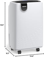 Yaufey 2500 Sq. Ft Dehumidifier for Home and Basements with Auto or Manual Drainage, 0.48 Gallon Water Tank Capacity -Low Noise and 24 Hr Timer