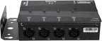 MFL. 4-Way Isolated DMX Splitter Amplifier Distributor with 3-Pin Outputs