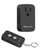 Remote Control Outlet Plug Wireless On Off Power Switch, Black Remote Light Switch Wireless for Lamp, Light, Fan, Programmable, Portable, 100ft RF Range, FCC Certified, Battery Included H02RC1106