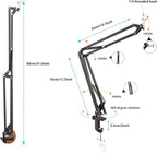 Overhead Tripod for DSLR Cameras, Heavy Duty Camera Desk Mount Stand with Flexible Articulating Boom Arm, Cam Holder Table Clamp for Canon Nikon Sony Fuji SLR Mirrorless Video Recording