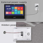Wired Video Apartment Intercom System,Door Phone Kit,10 Inch Touch Monitor with 1080P HD Doorbell Camera,Supporting Motion Detecting 5 in 1 RFID Card Unlcking for Home Villa (1 Doorbell + 3 Monitor)