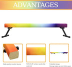 Adjustable&Foldable Gymnastics Balance Beam,6FT/8ft High-Low Level Floor Gymnastic Beam,No Tool Require, Gym Equipment for for Kids Children Girls Home Training