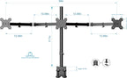 Rocelco 46" Large Height Adjustable Standing Desk Converter with Triple Monitor Mount BUNDLE - Quick Sit Stand Up Computer Workstation Riser - Retractable Keyboard Tray - White (R DADRW-46-DM3)