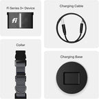 New Fi Series 3+ Smart Dog Tracker Collar [12 Month Membership Included] GPS Tracker for Dogs with Health & Behavior Monitoring, Escape Alerts, Waterproof, LED, Apple Watch Compatible (Gray, Medium)