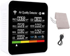 MAVIS LAVEN Smart Air Quality Detector, Portable 14 in 1 Indoor Monitor with Sensors for PM2.5 VOCs Temperature Humidity for Home Office Travel