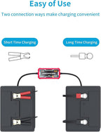 [2-Pack] FOVAL 2-Amp Car Battery Charger, 6V and 12V Portable Automatic Smart Charger, Battery Maintainer, Trickle Charger and Battery Desulfator for Car Lawn Mower Motorcycle Boat Lead Acid Batteries