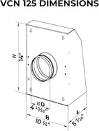 VENTS-US VCN 125 - Wall Mounted Outdoor Exhaust Ventilation Fan Compatible with 5 Inch Duct Diameter - 248 CFM