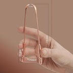 MasterMedi Tongue Scraper with Case Easy to Use Tongue Scraper for Adults, Tongue Cleaner for Oral Care & Hygiene Copper Set of 2 (with Travel Case)