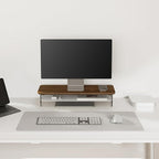 Fenge Acrylic Monitor Stand Riser, 23.6 Inches Monitor Stand with Metal Storage, 2 Tier Acrylic Computer Riser for Desk, Clear Laptop Stand for PC, Laptop, Printer, TV