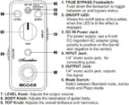 MOOER Acoustikar Acoustic Guitar Pedal Simulator Pedal, 3 Modes Piezo/Standard/Jumbo, Nature and Smooth Acoustic Guitar Sound