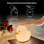 LEDHOLYT Kids Night Light - Cute Silicone Duck Nursery Lamp for Baby and Toddler, Animal Squishy Lamp for Bedroom, Boys and Girls Gift