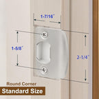 MOSECYOU Standard Door Lock Strike Plate with Spacer Shim, Door Latch Restorer, Universal Security Striker, Repair Kits to Fix Door Won’t Latch in (Satin Nickel)