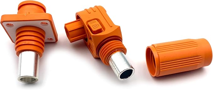 1 Set Battery Energy Storage Connector, 450A High Current Connectors Quick Plug Terminal Orange Right Angle Plug and Socket IP67 Waterproof Power Adapter Crimping 185mm² Wiring (1500V)