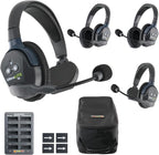 Eartec UL422 Ultralite-HD 4-Person Full Duplex Wireless Intercom Headset Communication System, Single and Dual Ear Headsets, Up to 1000ft Range, U.S. Company