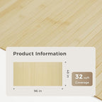 OUZUGIE 1 Pack 96x48 Inch Natural Bamboo Wall Panel – Raw Pole Wrap Paneling for Walls, Ceilings, Cabinets, Furniture – Ideal for Bedroom, Living Room & Office DIY Decor