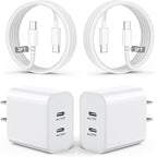 iPhone 17 Charger,2Pack Dual USB C Port Fast Wall Chargers Block with 3FT USB C to C Charger Fast Charging Cable Cord for iPhone 17/17 Pro Max/17 Pro/16 Pro Max/16 Plus/16E/15 Pro/15/iPad Pro/Air/Mini