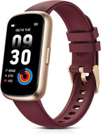 TIFOZEN Fitness Tracker for Women Men, Smart Watch Band with 24/7 Heart Rate Blood Oxygen Sleep Monitor, Calories Step Tracker Pedometer 3ATM Waterproof Activity Tracker for Android iOS, Wine Red