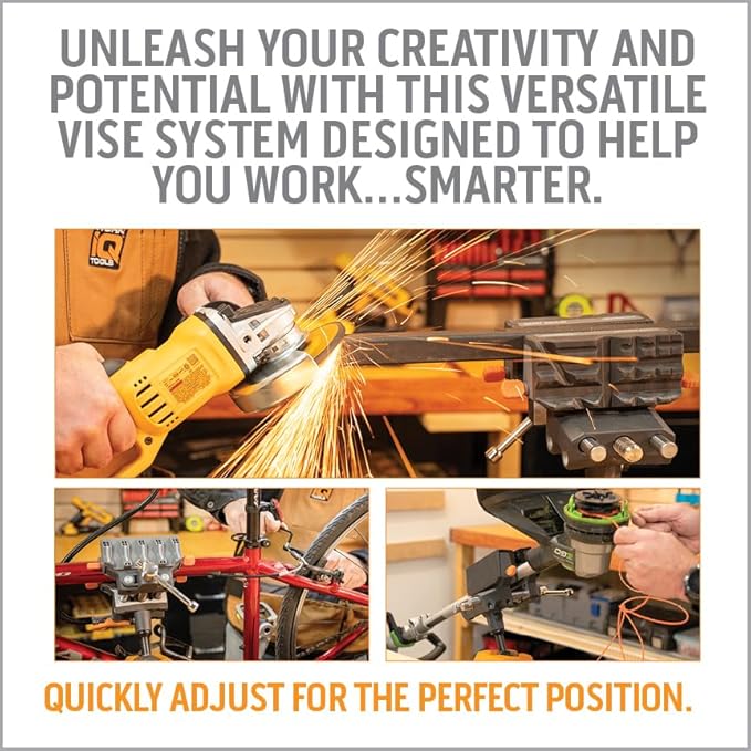 360° Rotating Bench Vise with 5" Jaw Pads - Versatile Woodworking & Pipe Vise for Home Improvement Projects - Compatible with Work Table Workbenches & IQ Connect Accessories