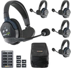 Eartec UL5S Ultralite-HD 5-Person Full Duplex Wireless Intercom Headset Communication System, Single Ear Headsets, Up to 1000ft Range, U.S. Company