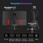 Z-Edge 27 inch Curved Gaming Monitor, QHD 1440P 165Hz 144Hz Curved 1500R Computer Monitor, MPRT 1ms Monitor Gaming, 16.7M Colors, UG27Q Frameless Bezel, 2X DP 1.4 Ports and 2X HDMI 2.0 Ports