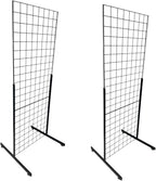 Only Hangers Heavy Duty 2' x 5.5' Gridwall Art Display Panel with EZ Slide-On Grid Legs - No Hardware or Tools Required - No Screws, Nuts, or Washers. (Set of 2)