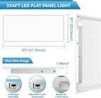 Msbfi 2x4 LED Flat Panel Lights Drop Ceiling Light Fixture 5000K 4000K 3000K Selectable 0-10v Dimmable, 30-40-50W 24x48 LED Light Fixture 100-277V for Office Ceiling Lighting Fixture ETL/DLC 24 Pack