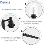 TODOLUZ 4-Lights Bathroom Vanity Light Fixtures, Black Modern Wall Lighting Over Mirror with Clear Glass Shade (E26 Bulb Base)