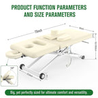 Electric Massage Table, Electric Lift Motor Height adjustable and Manual Backrest Adjustable Angle for Treatment/Medical Spa/Facial Bed/Beauty Bed/Massage Bed and More - 32 Wide x 75 Long - White