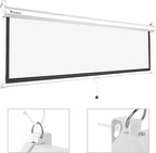 Instahibit 72" 16:9 Manual Pull Down Projector Screen 4K Self-Locking Home Theater Cinema Meeting Room Classroom Restaurant Bar Office
