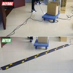 OranLite 6 Pack 1-Channel Rubber Cable Protector Ramp, 17" x 6" x 1.3" inch Interlocking Floor Wire Cord Cable Cover, Visible at Night, Durable Rubber Speed Bump Hump Ramp (1-Channel 6 Pack)