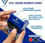 Basic Closed Self Inking Rubber Stamp (Blue Ink) - Large 2 Pack