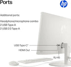 HP 2025 22" FHD All-in-One Desktop Computer • The New Version for Everyday Use • Latest 13th Gen Intel Quad-Core CPU • 32GB DDR5 • 128GB Storage • HDMI • Type-C • Wi-Fi • HD Webcam • Win11 • White