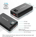 DR.PREPARE 16000mAh Battery Pack with 7.4V DC (3.8mm) & 5V USB Output for Heated Vest, Faster-Charging Power Bank with Type C in/Output, Portable Compact Battery for Eye Mask, iPhone, iPad
