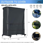 JINLI 45-50 inch outdoor TV trolley cover, courtyard TV cover, Oxford fabric waterproof and dustproof, triple windproof design, compatible with rolling/mobile stand