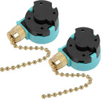 ZE-268S6 Ceiling Fan Switch, 3 Speed 4 Wire Pull Chain Switch Control Switch Compatible with Hunter Ceiling Fans, Wall Lamps (2 Pack, Brass)
