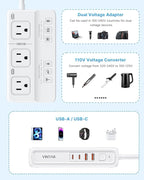 220V to 110V Voltage Converter, VINTAR 2000W Universal Travel Adapter Voltage Converter US to Europe, International Step Down Transformer Power Converters Adapter Combo for EU UK JP AU in SA