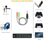 MillSO Headphone Mic Splitter [2 Pack] 3.5mm Headset Adapter 2 TRS Female to TRRS Male CTIA Stereo Audio Mic Jack Y Splitter for Dual-Plug Gaming Headset to Xbox, PS4, Phone, Laptop, PC