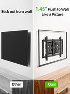 USX MOUNT Ultra Slim TV Wall Mount for Most 37-90 inch Television, Full Motion TV Mount Dual Swivel Articulating Tilt 6 Arms, Up to 120lbs, VESA 600x400mm, Max 16" Wood Studs, XML612-K
