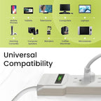 GoGreen Power Inc. (G-16106MS-2) 6 Outlet Surge Protector, 6FT Cord, White, 2 Pack
