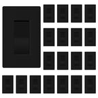 ThunderWay Matte Black 3 Way Decorative Light Switch with Plate, 15 A 120/277 V Rocker Paddle Wall Switch Replacement, Self-Grounding, Residential Grade, Wall Plate, UL Listed (20 Pack)