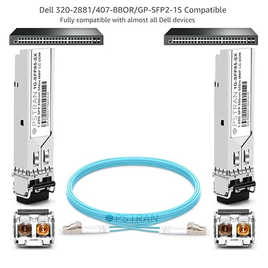 OPSTRAN 1000BASE-SX SFP Optical Transceiver Module Compatible with Dell 320-2881 407-BBOR GP-SFP2-1S 850nm 550m DDM Duplex LC MMF