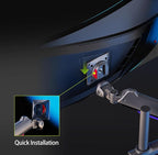 NB Extra Height Gaming Monitor Arm for 32 to 60 Inches Screen, Load up to 20 kg, VESA 75/100, RGB-Light, Heavy Duty, Multi Angle Adjustable, Premium Aluminum, Long Arm Extension Purple Blue