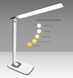 Turcom LED Desk Lamp With USB Charging Port Dimmable Touch Controls w/Color Adjustment, Eye Care Task Lamp, 5W, 1000 Lux,Multicolor