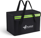 FLASLD Large Fireproof Lipo Bag for 100Ah Lithium Battery Storage and Charging, 14 x 7.8 x 9.5in Waterproof Box for Documents and Valuables