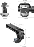 SMALLRIG Top Handle with Monitor Mount Kit, with 3/8"-16 Locating Holes for ARRI, 5 Built-in Cold Shoe, 360° Swivel and 180° Tilt Adjustable Monitor Holder with Thumbscrew, Anti-Twist Design - 5322