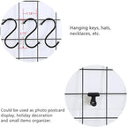 Feadily 4 Pack Metal Grid Wall Board, Photos & Pictures Display Board, DIY Home & Office Wall Decor, 13.8 Inch 13.8 Inch (Black)