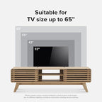 mopio Ensley TV Stand, Mid Century Modern for 55/60/65 inch TV, Farmhouse TV Stand, Entertainment Center with Storage, TV and Media Console for Living Room (Oak, 59" Low)