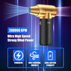 Compressed Air Duster - Barber Blower, Electric Duster, 3 Gear Mini Portable Jet Dry Air Blower, Cordless Vacuum Cleaner, for PC, Office,Salon, Fan, Laptop, Keyboard, Car (Gold)